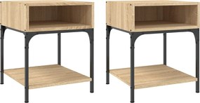 vidaXL Noptiere, 2 buc., stejar sonoma, 40x41x50 cm, lemn compozit