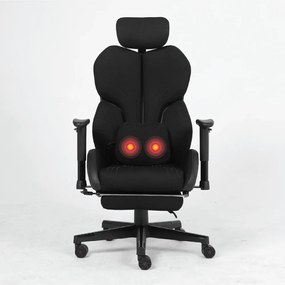 LUMINA X-Motion Relax – Confort Ergonomic cu Masaj Lombar și Relaxare Extinsă, Textil, Negru