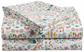 Cearsaf din bumbac pentru patut copii LUNETTA colorat 110x160 cm