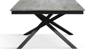 Masa Tiglio, blat extensibil pal laminat, picior metalic - BLAT GRI CIMENT, PICIOR GRI ANTRACIT - 140 CM / 80 CM