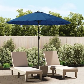 vidaXL Umbrelă de soare de exterior, stâlp aluminiu, azuriu, 270 cm