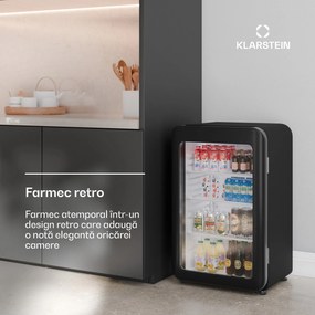 Klarstein Audrey Evo frigider pentru băuturi, Design retro, Uși din sticlă, 93 L, Clasa energetică C