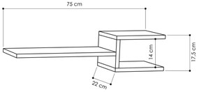 SET 2x raft de perete FORK alb