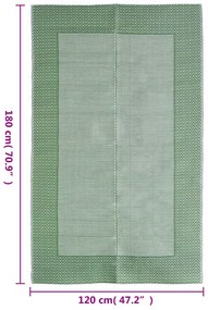 Covor de exterior, verde, 120x180 cm, PP Verde si alb, 120 x 180 cm