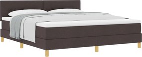 vidaXL Pat cu arcuri cu saltea Maro închis 180 x 200 cm țesătură