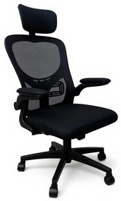 Scaun de birou ergonomic Flexo, pivotant, negru, cu suport lombar