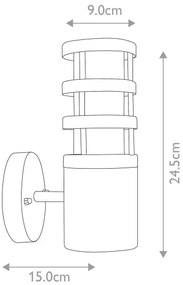 Elstead HORNBAEK-W1 - Aplică de perete pentru exterior 1xE27/60W/230V IP44 neagră