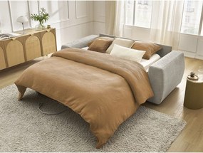 Canapea bej pentru dormitul zilnic/extensibilă cu tapițerie din chenille 220 cm Hugo – Bobochic Paris