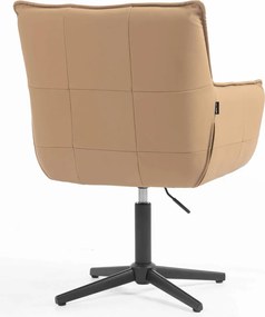 HR560CROSS Scaun Caramel Piele Ecologica Premium Soft cu Bază Neagră