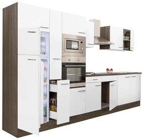 Mobilă de bucătărie Yorki 360, corp din stejar Yorki, cu față alb satinat