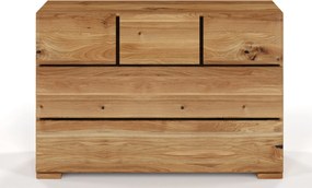 Comodă lemn masiv TerraCraft Stejar 3+2 Sertare, 120 × 45 × 81 cm - Bleached oil