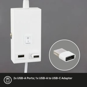 Briloner 2175-016 - Aplică de perete flexibilă cu port USB 1xGU10/10W/230V albă