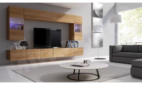 Mobilier living Brolani I (Stejar auriu) (cu iluminat LED alb). 1104538