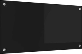vidaXL Panou de bucătărie Negru 80 x 40 cm sticlă securizată