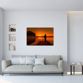 Tablou cu pescar (90x60 cm)