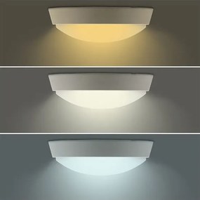 Solight WO779-2 - Lampă LED de exterior, 20W/230V, 3000/4000/6500K, IP65, Ø 22 cm