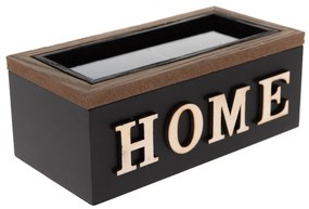 Cutie de lemn pentru plicuri de ceai HOME, 16,5 x 10 x 8 cm