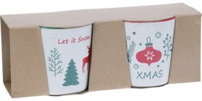 Set de 2 căni din ceramică Let It Snow/Xmas 350 ml