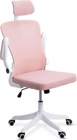 Scaun ergonomic OFF 336 roz, spătar înalt și brațe rabatabile