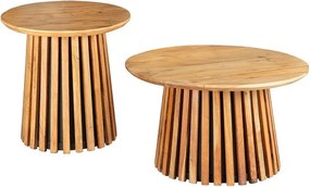 Set de 2 masute din lemn de salcam VALHALLA