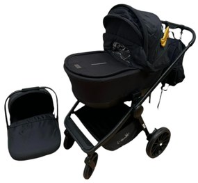Carucior 3 in 1: Cadru usor, Landou confortabil, Varianta sport si Scoica auto - CPC-65-negru