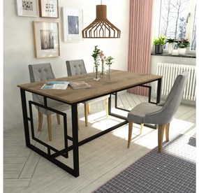 Masă sufragerie Allien (pentru 6 persoane) (nuc + negru). 1101354