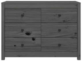 Dulap lateral, gri, 100x40x72 cm, lemn masiv de pin 1, Gri, 100 x 40 x 72 cm