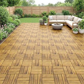 Outsunny Plăci Pardoseală, 10 bucăți, Exterior, 31x31 cm, Natural. | Aosom Romania