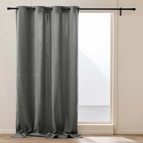 Draperie gri antracit termoizolantă din catifea reiată 140x260 cm Madison – douceur d'intérieur