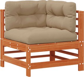 vidaXL Sofa de colț pentru grădină Lemn masiv de pin Maro Ceară