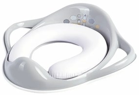 Reductor toaleta copii, antiderapant, colac integrat moale si manere, Zebra Gri, Maltex Baby