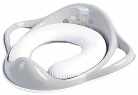 Reductor toaleta copii, antiderapant, colac integrat moale si manere, Zebra Gri, Maltex Baby