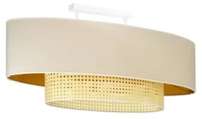 Lustră aplicată Duolla DOUBLE OVAL RATTAN 2xE27/15W/230V crem/ratan