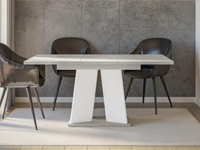 Masă sufragerie extensibilă 120 cm Jeremias (Gri + Alb) (pentru 4-6 persoane). 1105345