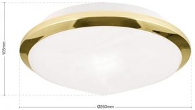 Plafoniera diametru 26cm, Rima shiny brass NU 9-310/26 MS OR