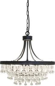 Candelabru din sticlă, cu piese în formă de picătură, 6 surse de lumină, "Versailles"