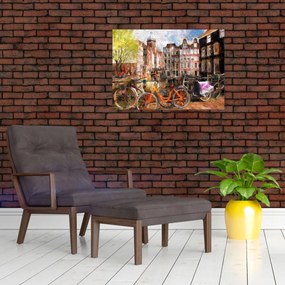Tablou pe sticlă - Amsterdam, pictură (70x50 cm)