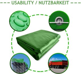 JAGO Prelata 650 g/m², ochiuri de aluminiu, verde, 3 x 6 m