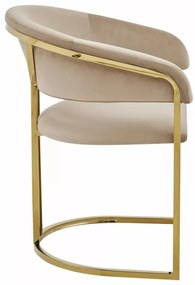 Scaun Tulipe velvet bej/auriu Blu28 H77 cm