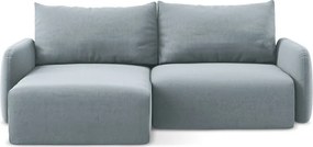 Colțar albastru extensibil/cu spațiu de depozitare cu tapițerie din catifea (cu colț pe partea stângă/cu șezlong) Kalena – Makamii