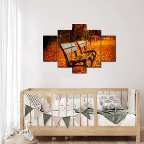 Tablou cu banca toamna (150x105 cm)