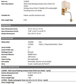 Aplica de perete design LUX Reading