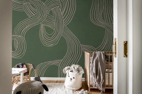 Fototapet, Stripes Repeatable, Green, Rebel Walls