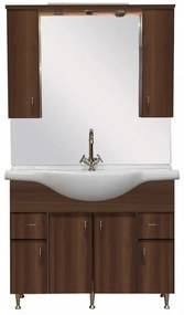 Mobilier complet de baie Bianca Plus 105, culoarea lemnului Aida, nuc