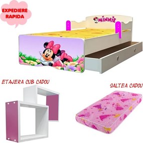 Pat copii Minnie cu saltea si sertar