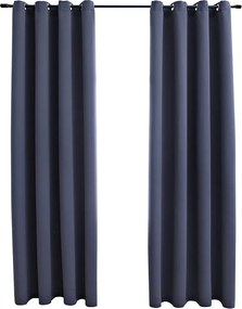 vidaXL Draperii opace cu inele metalice 2 buc., antracit, 140 x 245 cm