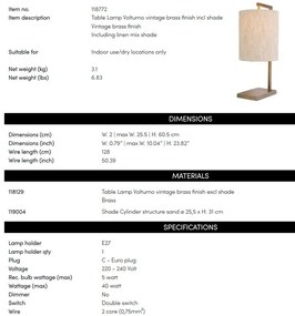 Veioza, Lampa de masa LUX Volturno