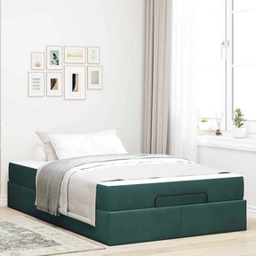 vidaXL Cadru de pat cu depozitare Verde închis 120 x 200 cm Catifea