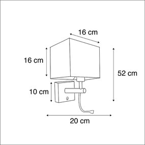 Lampă de perete inteligentă neagră cu USB inclusiv Wi-Fi A60 și GU10 - Zeno