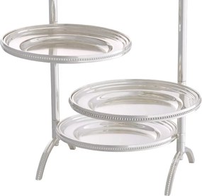 Suport prajituri, Patru platouri etajate design LUX Encore, argintiu